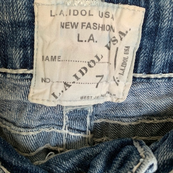 Y2K LA Idol Jean Denim Shorts Bermuda Juniors - Picture 3 of 4
